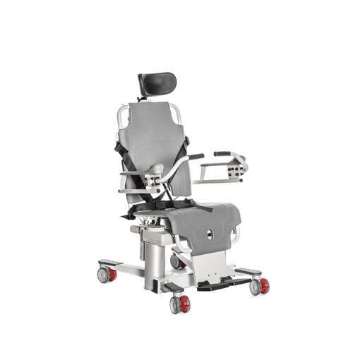 背もたれ付きシャワー用チェア - TR 1000 - TR Equipment - 肘掛け付き / ローラー付き / カットアウトシ－ト付き