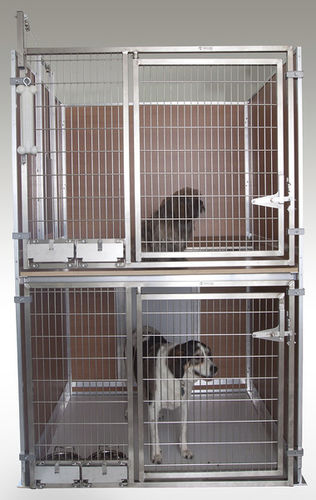 犬用動物用ケージ - Tri-Kennel  - Mason - 3つ仕切り / ステンレススチール製