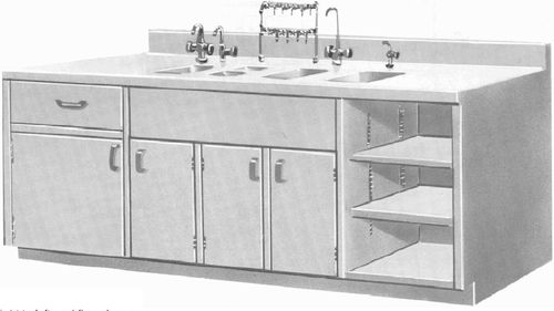 病院用キャビネット - Base  - Continental Metal Products - 扉付き / 引き出し付き / 流し付き