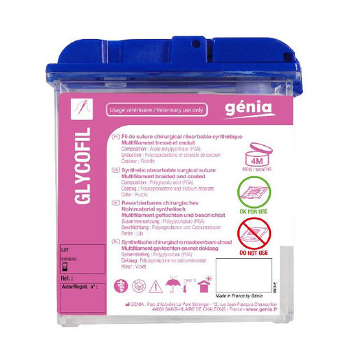 吸収性縫合糸 - GLYCOFIL® - Génia - 動物手術用
