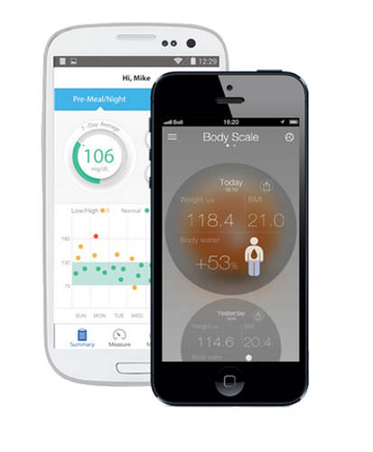 バイタルサイン遠隔監視iOS アプリケーション - MyVitals - iHealth - 患者データ管理用