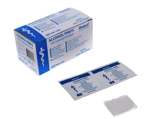 アルコール用スワブ - PREP-2000 - Romed Holland - 1箱100枚入り / 無菌