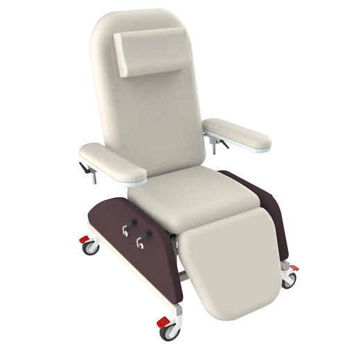 手動式血液透析アームチェア - PY-YS - Nanning Passion Medical Equipment - 3セクション / 化学療法用 / キャスター付き