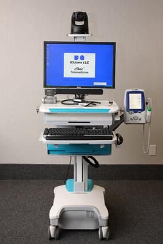 ECG付遠隔医療用台車 - eDoc® - ICUcare - 高さ調節可能な / 聴診器付き