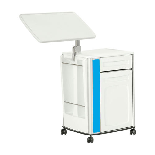 キャスター付きナイトテーブル - 10.ME.1822 - JMS Healthcare Furniture - 内蔵型ベッドテーブル付き