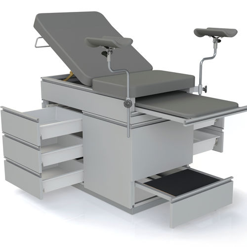 婦人科用診察台 - 10.DV.1672 - JMS Healthcare Furniture - 手動式 / 高さ固定タイプ / 収納付き