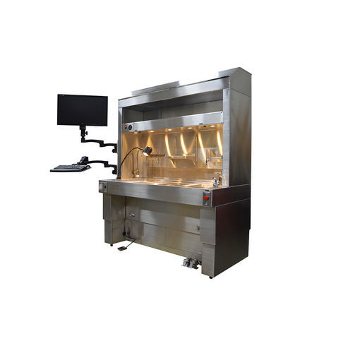 肉眼検査研究室ワークステーション - GL100 - Mortech Manufacturing - 床置き / 流し付き / ダウンドラフト型換気装置付き