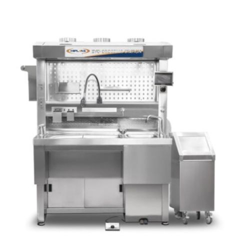 肉眼検査研究室ワークステーション - EVO150ED - Hiplaas - 床置き / 流し付き / ダウンドラフト型換気装置付き