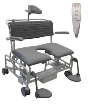 肘掛け付きシャワー用チェア - 310242 - HMN - カットアウトシ－ト付き / 背もたれ付き / 肥満患者用