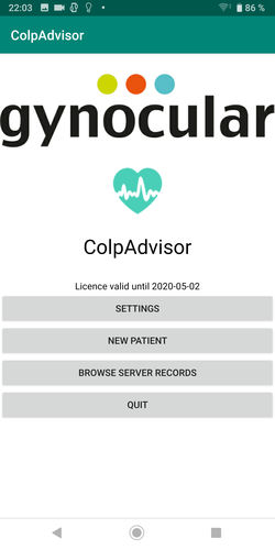 管理用iOS アプリケーション - ColpAdvisor - Gynius Plus - 分析 / 検出用 / 画像取込