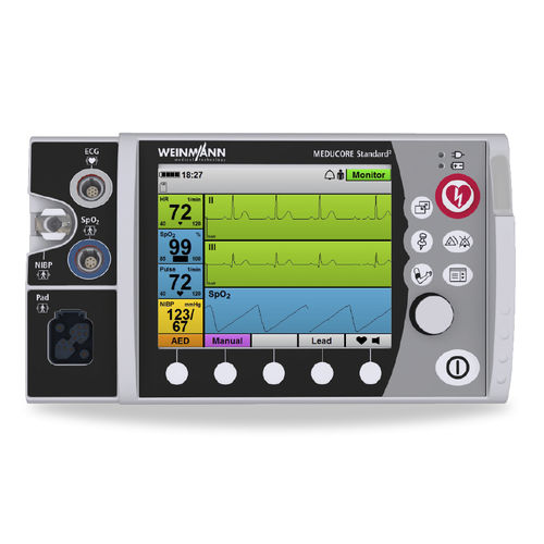 手動体外式除細動器 - MEDUCORE Standard² - WEINMANN Emergency Medical Technology - Bluetooth / ECGモニター付 / SpO2 表示式