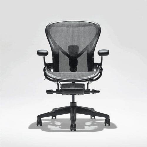 肘掛け付きオフィスチェア - Aeron - Herman Miller - ローラー付き / 高さ調節可能な / 人間工学デザイン