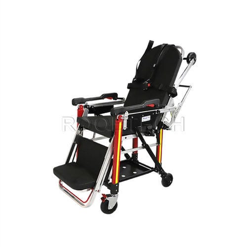 手動式ストレッチャー機能付き車椅子 - EA-3D1 Plus - Rooe Medical - スプリング / 高さ調節可 / 背もたれ調節可能な