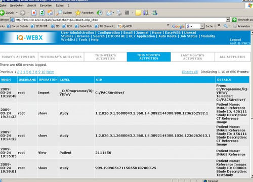 管理用ソフト - iQ-WEBX - IMAGE Information Systems - 可視化 / 診断用 / キャプチャー