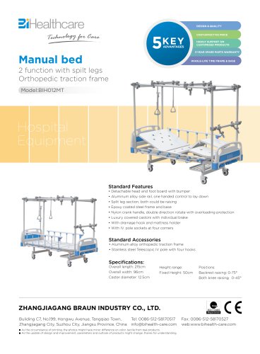 Brochure_ 2-function with spilt legs Orthopedic traction frame-(BIH012MT)_Bihealthcare