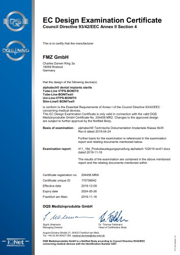 EC Design Examination Certificate