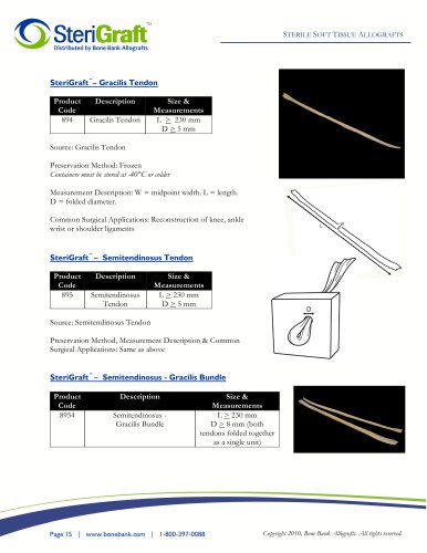 SteriGraft - Gracilis Tendon