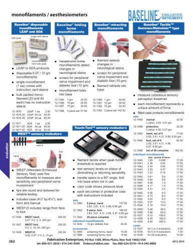 monofilaments / aesthesiometers