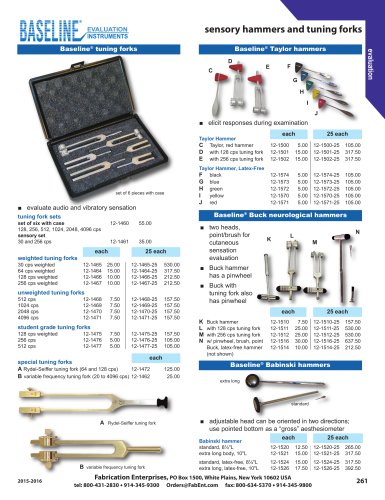 sensory hammers and tuning forks