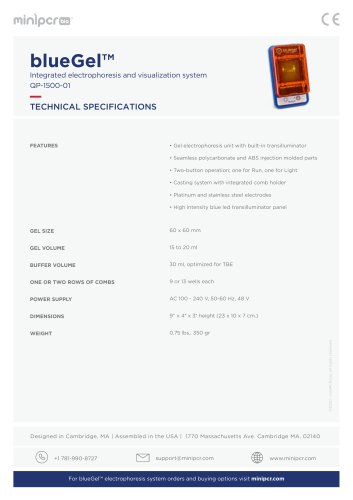 blueGel™ Integrated electrophoresis and visualization system