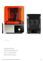 Independently Tested Reliability of Form 4 and Other Resin 3D Printer