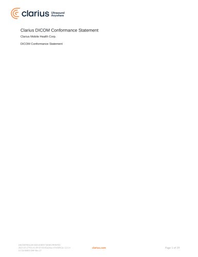 Clarius DICOM Conformance Statement