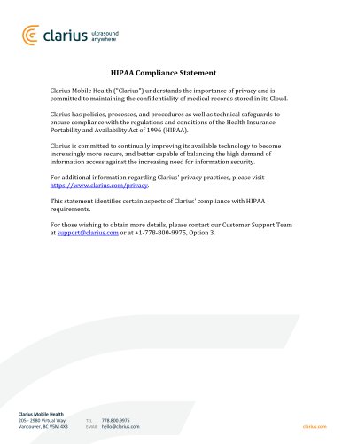 HIPAA Compliance Statement