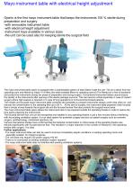 Mayo instrument table with electrical height adjustment and integrated Hepa filter system for protection of instruments-1