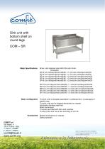 Sink unit with bottom shelf on round legs - 1