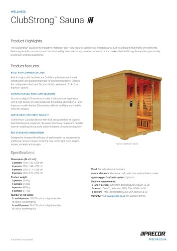ClubStrong&trade; Sauna