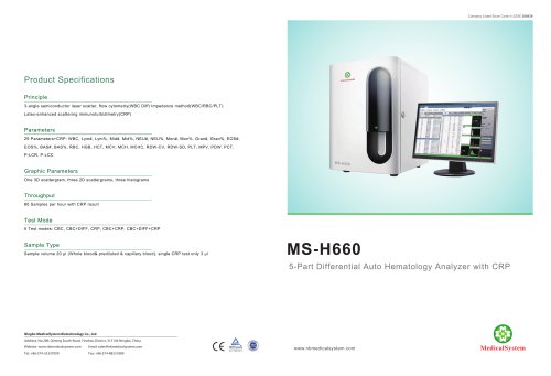 MS-H660 Auto Hematology Analyzer(with CRP)