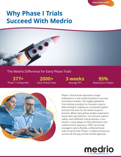 Why Phase I Trials Succeed With Medrio