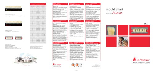 Mould chart Wiedent Estetic