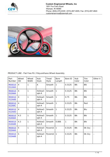 Flat Free PU / Polyurethane Wheel Assembly