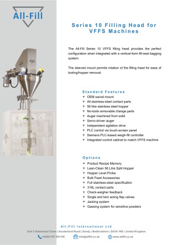 Series 10 VFFS Filling Machine