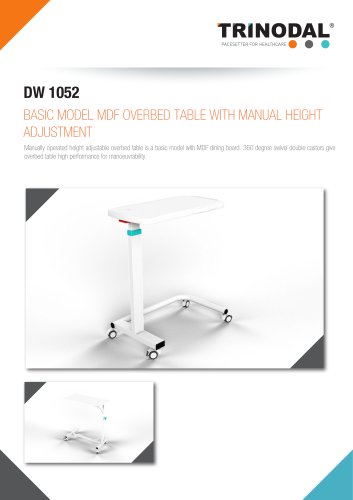 MDF OVERBED TABLE WITH MANUAL HEIGHT ADJUSTMENT