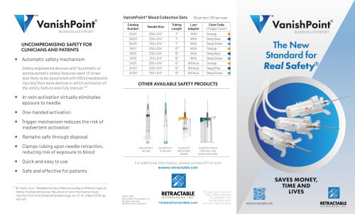 VanishPoint&reg;  Blood collection set