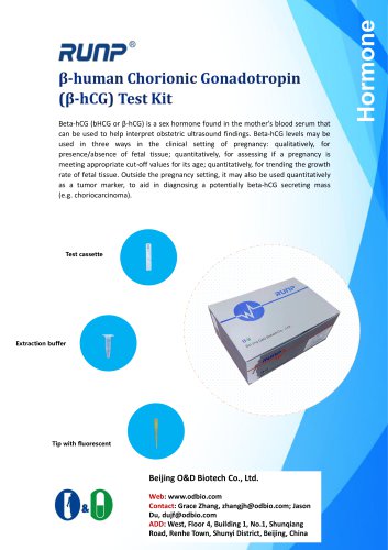 β-human Chorionic Gonadotropin (β-hCG) Test Kit (FIA) 00017C