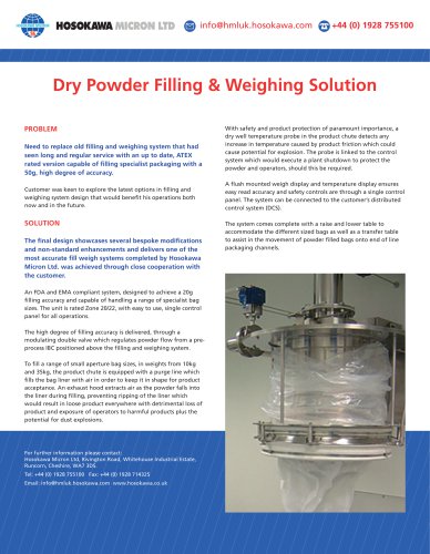 Dry Powder Filling & Weighing Solution