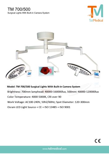 TM-700/500 Surgical Lights With Built-in Camera System