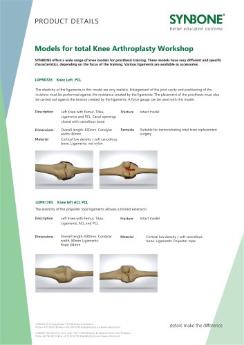 Models for total Knee Arthroplasty