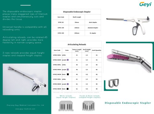 Disposable endoscopic linear cutter stapler - Geyi Medical