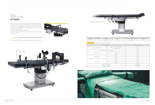 Medical equipment surgical operating table