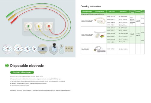 Disposable Radiolucent ECG electrodes (with wire) V0015-C0243I