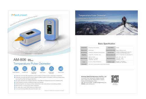 Temperature Pulse Oximeter AM-801 