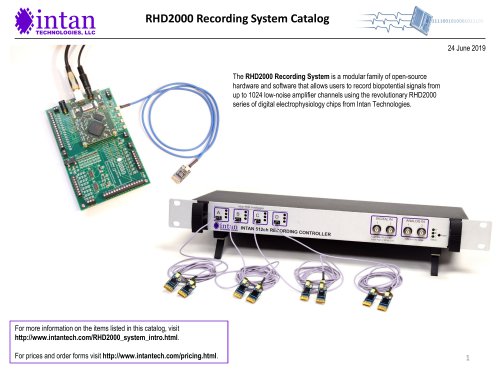 RHD2000 recording system catalog