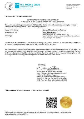 FDA certificate