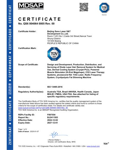 MDSAP Certificate