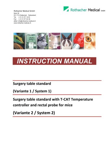 Instruction manual for Surgery Table 
