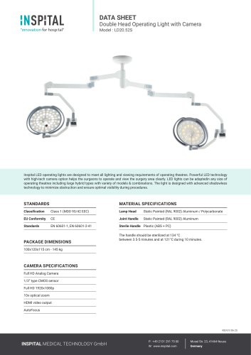 Double Head Operating Light with Camera Model : LD20.52S